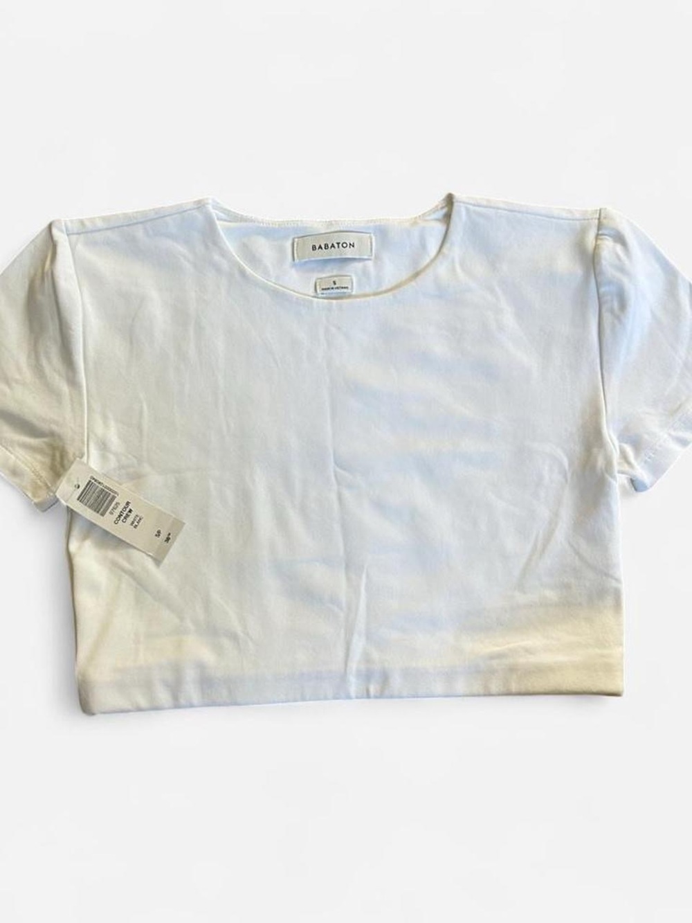 NWT Aritzia Babaton White Contour Cropped Tee